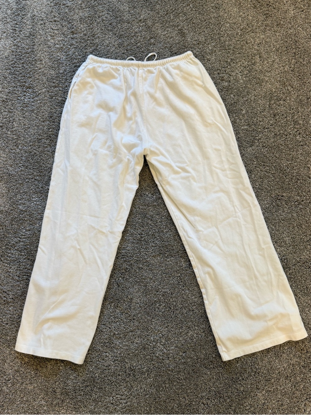 White Drawstring Brandy Melville Sweatpants - Picture 4 of 5